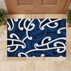 Aotearoa Maori Kowhaiwhai Rubber Doormat Kikorangi Puhoro and Patiki