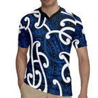 Aotearoa Maori Kowhaiwhai Rugby Jersey Kikorangi Puhoro and Patiki
