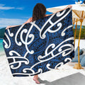 Aotearoa Maori Kowhaiwhai Sarong Kikorangi Puhoro and Patiki