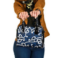 Aotearoa Maori Kowhaiwhai Shoulder Handbag Kikorangi Puhoro and Patiki
