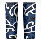 Aotearoa Maori Kowhaiwhai Skinny Tumbler Kikorangi Puhoro and Patiki
