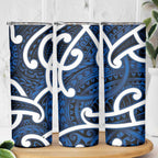 Aotearoa Maori Kowhaiwhai Skinny Tumbler Kikorangi Puhoro and Patiki