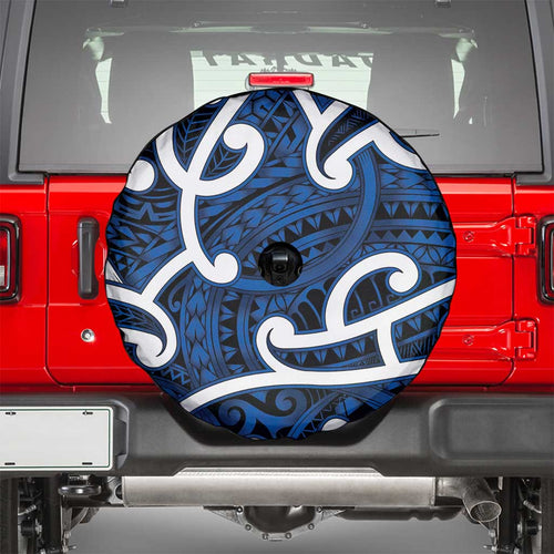 Aotearoa Maori Kowhaiwhai Spare Tire Cover Kikorangi Puhoro and Patiki