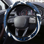 Aotearoa Maori Kowhaiwhai Steering Wheel Cover Kikorangi Puhoro and Patiki