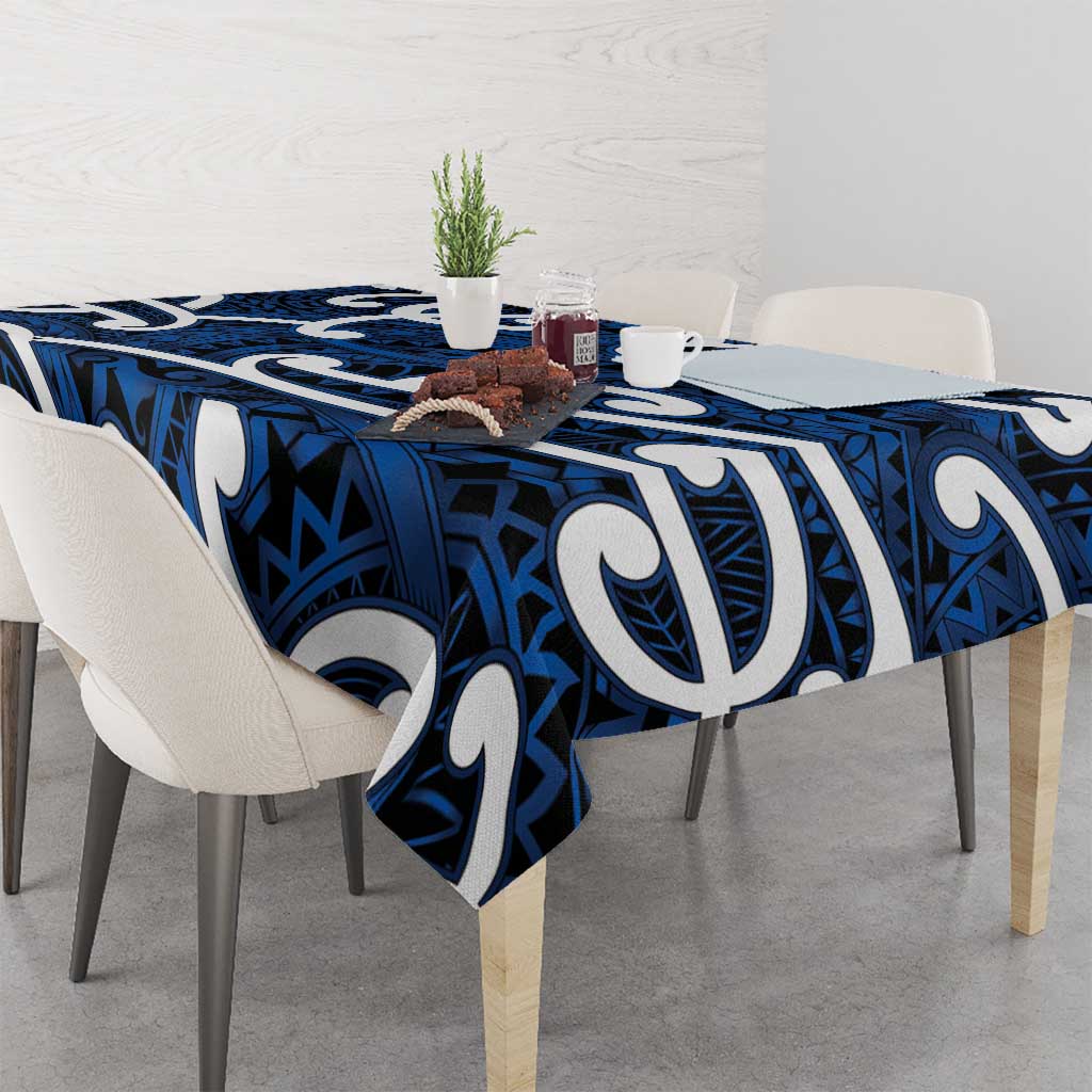 Aotearoa Maori Kowhaiwhai Tablecloth Kikorangi Puhoro and Patiki