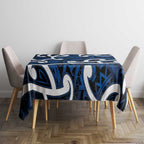 Aotearoa Maori Kowhaiwhai Tablecloth Kikorangi Puhoro and Patiki