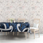 Aotearoa Maori Kowhaiwhai Tablecloth Kikorangi Puhoro and Patiki