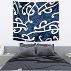 Aotearoa Maori Kowhaiwhai Tapestry Kikorangi Puhoro and Patiki
