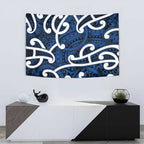 Aotearoa Maori Kowhaiwhai Tapestry Kikorangi Puhoro and Patiki