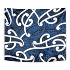 Aotearoa Maori Kowhaiwhai Tapestry Kikorangi Puhoro and Patiki