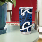 Aotearoa Maori Kowhaiwhai Tumbler Cup Kikorangi Puhoro and Patiki