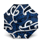 Aotearoa Maori Kowhaiwhai Umbrella Kikorangi Puhoro and Patiki
