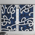 Aotearoa Maori Kowhaiwhai Window Curtain Kikorangi Puhoro and Patiki