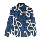 Aotearoa Maori Kowhaiwhai Women Casual Shirt Kikorangi Puhoro and Patiki