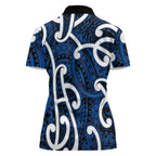 Aotearoa Maori Kowhaiwhai Women Polo Shirt Kikorangi Puhoro and Patiki