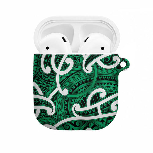Aotearoa Maori Kowhaiwhai AirPods Case Kakariki Puhoro and Patiki