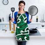 Aotearoa Maori Kowhaiwhai Apron Kakariki Puhoro and Patiki