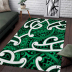 Aotearoa Maori Kowhaiwhai Area Rug Kakariki Puhoro and Patiki