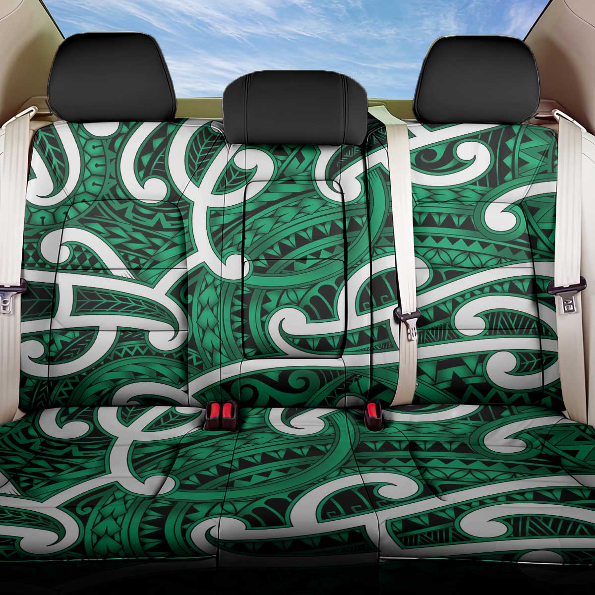 Aotearoa Maori Kowhaiwhai Back Car Seat Cover Kakariki Puhoro and Patiki