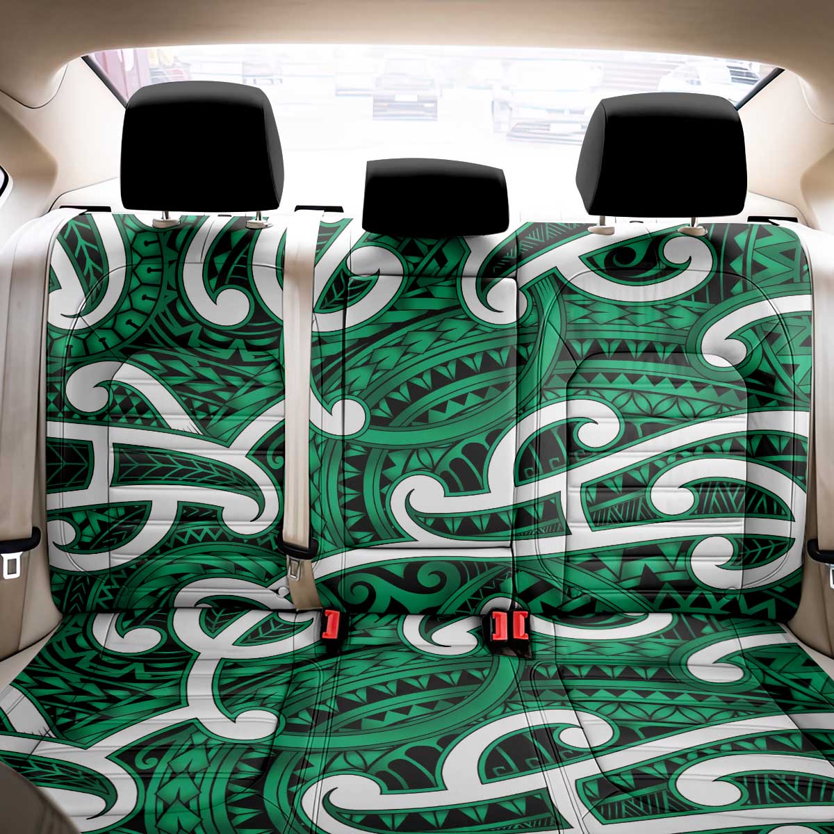Aotearoa Maori Kowhaiwhai Back Car Seat Cover Kakariki Puhoro and Patiki