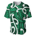 Aotearoa Maori Kowhaiwhai Baseball Jersey Kakariki Puhoro and Patiki