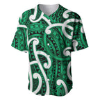 Aotearoa Maori Kowhaiwhai Baseball Jersey Kakariki Puhoro and Patiki