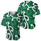 Aotearoa Maori Kowhaiwhai Baseball Jersey Kakariki Puhoro and Patiki