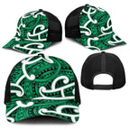 Aotearoa Maori Kowhaiwhai Baseball Net Cap Kakariki Puhoro and Patiki