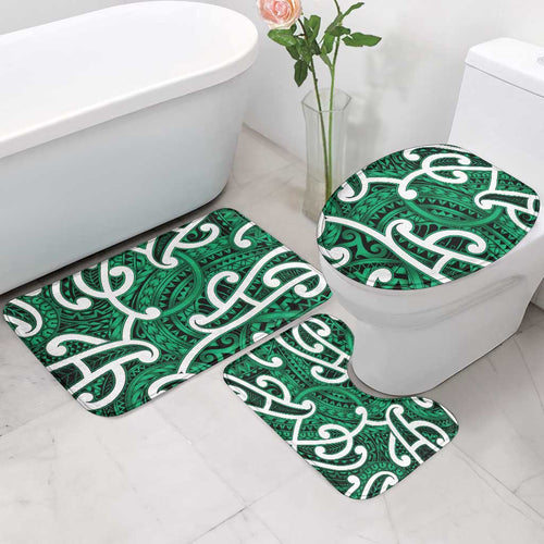 Aotearoa Maori Kowhaiwhai Bathroom Set Kakariki Puhoro and Patiki