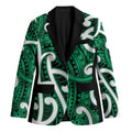 Aotearoa Maori Kowhaiwhai Blazer Kakariki Puhoro and Patiki