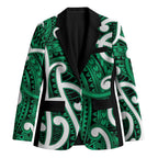 Aotearoa Maori Kowhaiwhai Blazer Kakariki Puhoro and Patiki