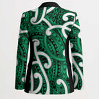 Aotearoa Maori Kowhaiwhai Blazer Kakariki Puhoro and Patiki