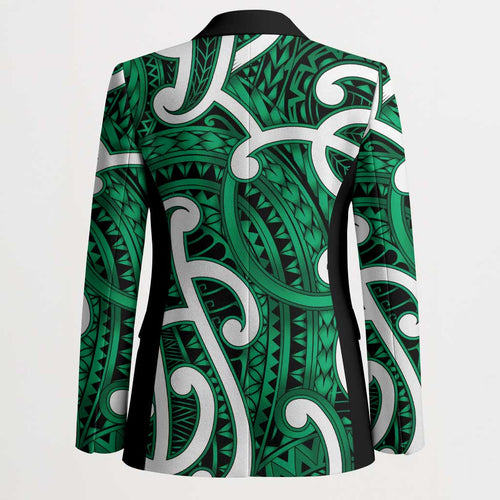 Aotearoa Maori Kowhaiwhai Blazer Kakariki Puhoro and Patiki