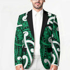 Aotearoa Maori Kowhaiwhai Blazer Kakariki Puhoro and Patiki