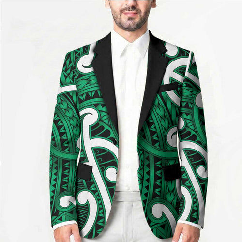 Aotearoa Maori Kowhaiwhai Blazer Kakariki Puhoro and Patiki