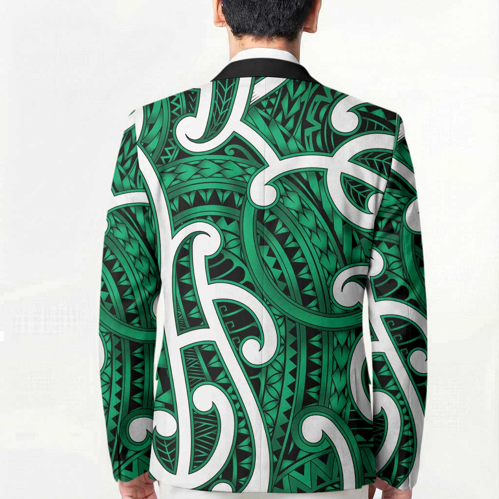Aotearoa Maori Kowhaiwhai Blazer Kakariki Puhoro and Patiki