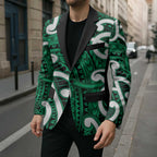 Aotearoa Maori Kowhaiwhai Blazer Kakariki Puhoro and Patiki