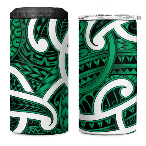 Aotearoa Maori Kowhaiwhai 4 in 1 Can Cooler Tumbler Kakariki Puhoro and Patiki