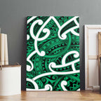 Aotearoa Maori Kowhaiwhai Canvas Wall Art Kakariki Puhoro and Patiki