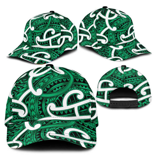 Aotearoa Maori Kowhaiwhai Classic Cap Kakariki Puhoro and Patiki