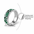 Aotearoa Maori Kowhaiwhai Classic Ring Kakariki Puhoro and Patiki