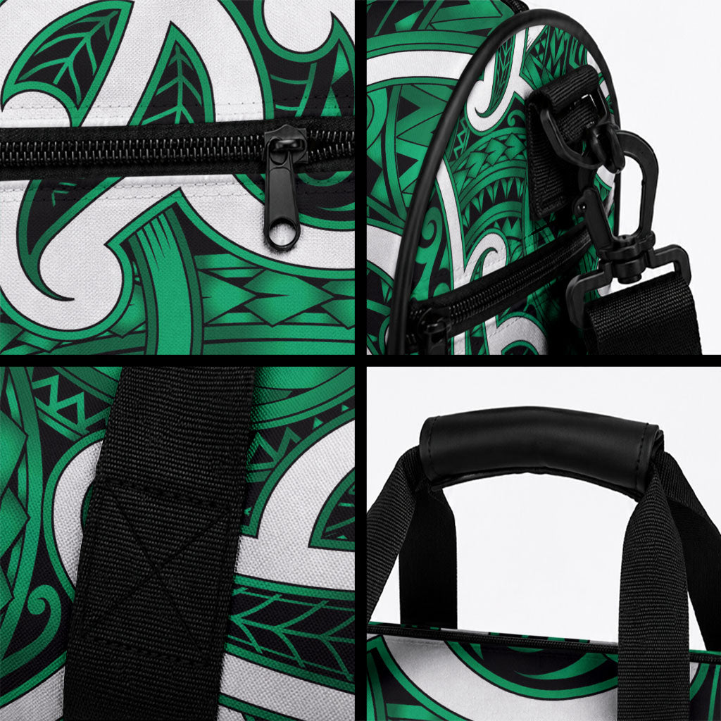 Aotearoa Maori Kowhaiwhai Duffle Bag Kakariki Puhoro and Patiki