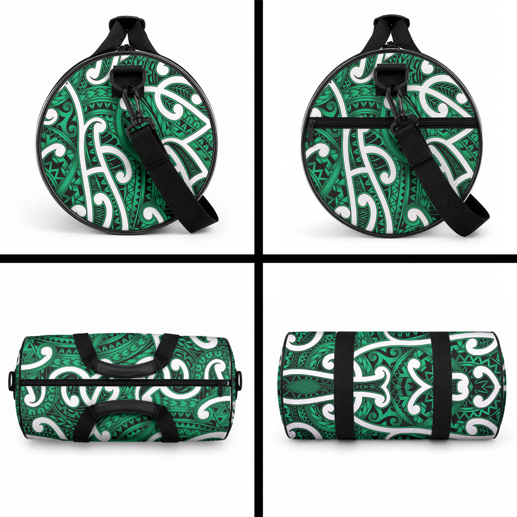 Aotearoa Maori Kowhaiwhai Duffle Bag Kakariki Puhoro and Patiki