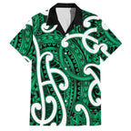Aotearoa Maori Kowhaiwhai Family Matching Long Sleeve Bodycon Dress and Hawaiian Shirt Kakariki Puhoro and Patiki