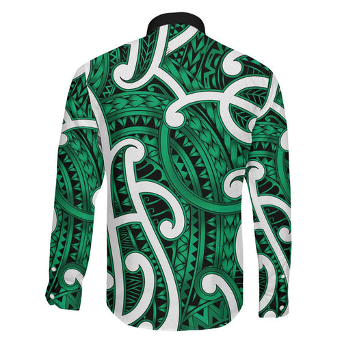 Aotearoa Maori Kowhaiwhai Family Matching Off The Shoulder Long Sleeve Dress and Hawaiian Shirt Kakariki Puhoro and Patiki
