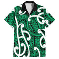 Aotearoa Maori Kowhaiwhai Family Matching Summer Maxi Dress and Hawaiian Shirt Kakariki Puhoro and Patiki