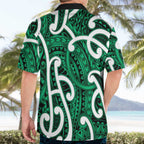 Aotearoa Maori Kowhaiwhai Hawaiian Shirt Kakariki Puhoro and Patiki
