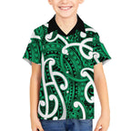 Aotearoa Maori Kowhaiwhai Hawaiian Shirt Kakariki Puhoro and Patiki