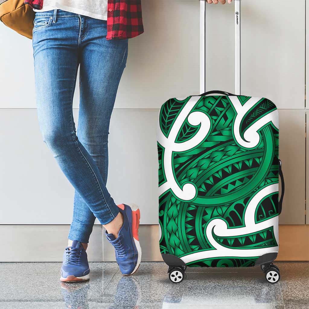 Aotearoa Maori Kowhaiwhai Luggage Cover Kakariki Puhoro and Patiki