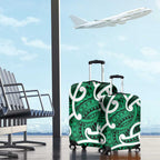 Aotearoa Maori Kowhaiwhai Luggage Cover Kakariki Puhoro and Patiki